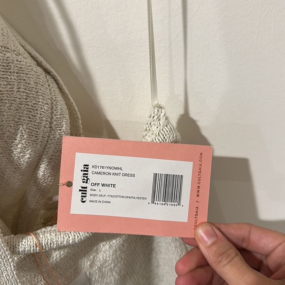 NEW • Cult Gaia • Women’s  Cameron Midi Dress in Off White Halter Neck Large - Picture 5 of 5